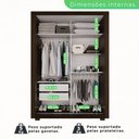 Ver imagem 3 de Guarda-roupa com Espelho Solteiro 2 Portas 2 Gavetas Costa Rica