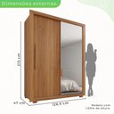 Ver imagem 4 de Guarda-Roupa com Espelho Solteiro 2 Portas 2 Gavetas Costa Rica