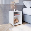 Ver imagem 3 de Mesa de Cabeceira Siena com Prateleira Cor Branca - Completa Móveis