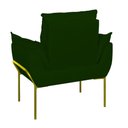 Ver imagem 2 de Kit 2 Poltronas + Namoradeira Pé Metal Dourado Recepção Sala Cor:verde