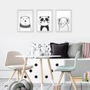 Ver imagem 2 de Kit 3 Quadros Decorativos Animais Preto e Branco 24x34cm MDF