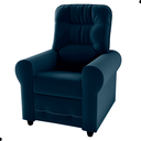 Ver imagem 4 de Poltrona Reclinável Lyon Veludo Azul 83cm com Reclinação Manual para Sala e Descanso