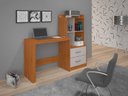 Ver imagem 3 de Mesa de Estudo com Estante Alana 2 Gavetas 4 Nichos:cinamomo / Off