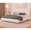Ver imagem 1 de Cama Japonesa com Cabeceira Seo-yeon Casal Bouclé Off White - Sallar Home