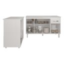 Ver imagem 4 de Armário Gabinete Camila 138 Cm com Tampo Tampão e Balcão Amanda para Forno e Microondas Branco