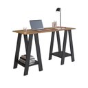 Ver imagem 4 de Mesa Escrivaninha Cavalete para Escritório 120cm Mel E Preto