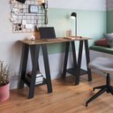 Ver imagem 1 de Mesa Escrivaninha Cavalete para Escritório 120cm Mel e Preto