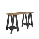 Ver imagem 2 de Mesa Escrivaninha Cavalete para Escritório 120cm Mel E Preto