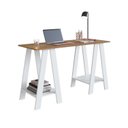 Ver imagem 4 de Mesa Escrivaninha Cavalete para Escritório 120cm Mel E Branco