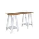 Ver imagem 2 de Mesa Escrivaninha Cavalete para Escritório 120cm Mel E Branco