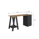 Ver imagem 3 de Mesa Escrivaninha Cavalete com Gavetas 135cm Mel e Preto