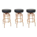 Ver imagem 1 de Kit 3 Unidades Banqueta Altura 65cm Bar Giratória cor Cobre assento preto Poltronas do Sul Banqueta