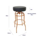 Ver imagem 4 de Kit 3 Unidades Banqueta Altura 65cm Bar Giratória cor Cobre assento preto Poltronas do Sul Banqueta