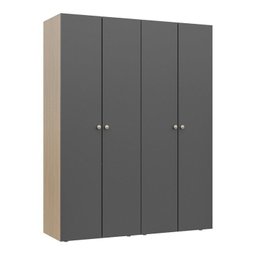 Guarda-roupa 2 Módulos 4 Portas 6 Prateleiras Frame Cabecasa madeiramadeira - 10