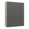 Guarda-Roupa 2 Módulos 4 Portas 6 Prateleiras Frame CabeCasa MadeiraOriginals - 10