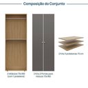 Ver imagem 3 de Guarda-Roupa 2 Módulos 4 Portas 6 Prateleiras Frame CabeCasa MadeiraOriginals