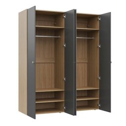 Guarda-roupa 2 Módulos 4 Portas 6 Prateleiras Frame Cabecasa madeiramadeira - 11