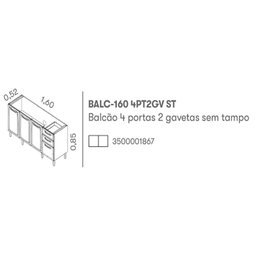 Balcao Itatiaia New Premium 4 Portas 2 Gavetas - 3