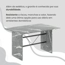 Ver mais imagens de Conjunto Sala de Jantar Mesa Retangular 120x75cm Tampo Granito Topázio 4 Cadeiras Marselha Prata/Creme/Mart