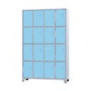 Ver imagem 1 de Armário Roupeiro de Aço para Vestiário 16 Portas Locker Azul Claro com Chave