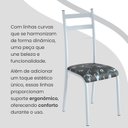 Ver imagem 6 de Conjunto Sala de Jantar Mesa Retangular 120x75cm Tampo Granito Topázio 4 Cadeiras Marselha Branco/Preto Floral