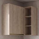 Ver imagem 2 de Armario Aereo de Canto 2 Portas 3 Nichos MDF 86x90 cm Kali 193661 Bianco Toq Nicioli