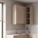 Ver imagem 6 de Armario Aereo de Canto 2 Portas 3 Nichos MDF 86x90 cm Kali 193661 Bianco Toq Nicioli