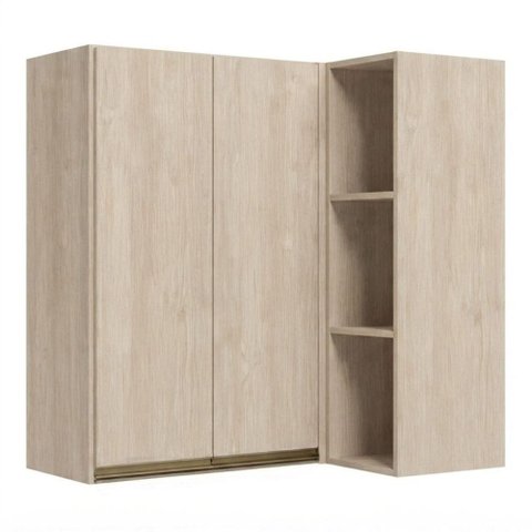 Armario Aereo de Canto 2 Portas 3 Nichos MDF 86x90 cm Kali 193661 Bianco Toq Nicioli
