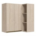 Ver imagem 1 de Armario Aereo de Canto 2 Portas 3 Nichos MDF 86x90 cm Kali 193661 Bianco Toq Nicioli