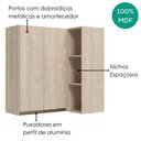 Ver imagem 4 de Armario Aereo de Canto 2 Portas 3 Nichos MDF 86x90 cm Kali 193661 Bianco Toq Nicioli