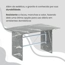Ver mais imagens de Conjunto Sala de Jantar Mesa Retangular 120x75cm Tampo Granito Topázio 4 Cadeiras Marselha Branco/C. Marrom