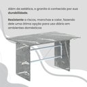 Ver mais imagens de Conjunto Sala de Jantar Mesa Retangular 120x75cm Tampo Granito Topázio 4 Cadeiras Marselha Branco/Paraopeba