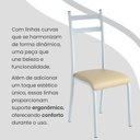 Ver imagem 6 de Conjunto Sala de Jantar Mesa Retangular 120x75cm Tampo Granito Topázio 4 Cadeiras Marselha Branco/Creme