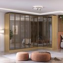 Ver imagem 1 de Guarda Roupa Modulado 9 Portas Reflecta C/ Led 100% Mdf Cor:olmo