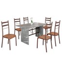 Ver imagem 2 de Conjunto Sala de Jantar Mesa Retangular 140x75cm Tampo Granito Topázio 6 Cadeiras Marselha