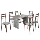 Ver imagem 2 de Conjunto Sala de Jantar Mesa Retangular 140x75cm Tampo Granito Topázio 6 Cadeiras Marselha