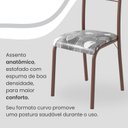 Ver imagem 7 de Conjunto Sala de Jantar Mesa Retangular 140x75cm Tampo Granito Topázio 6 Cadeiras Marselha Marrom/Paraopeba