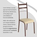 Ver imagem 6 de Conjunto Sala de Jantar Mesa Retangular 140x75cm Tampo Granito Topázio 6 Cadeiras Marselha Marrom/Creme