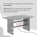 Ver mais imagens de Conjunto Sala de Jantar Mesa Retangular 140x75cm Tampo Granito Topázio 6 Cadeiras Marselha Marrom/Creme