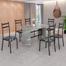 Conjunto Sala de Jantar Mesa Retangular 140x75cm Tampo Granito Topázio 6 Cadeiras Marselha - 1