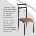 Ver imagem 6 de Conjunto Sala de Jantar Mesa Retangular 140x75cm Tampo Granito Topázio 6 Cadeiras Marselha Preto/C. Marrom/Fosco