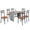 Conjunto Sala de Jantar Mesa Retangular 140x75cm Tampo Granito Topázio 6 Cadeiras Marselha - 2