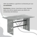 Ver mais imagens de Conjunto Sala de Jantar Mesa Retangular 140x75cm Tampo Granito Topázio 6 Cadeiras Marselha Preto/C. Marrom/Fosco