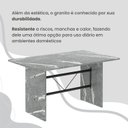 Ver mais imagens de Conjunto Sala de Jantar Mesa Retangular 140x75cm Tampo Granito Topázio 6 Cadeiras Marselha Preto/Paraopeba/Fosco