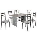 Ver imagem 2 de Conjunto Sala de Jantar Mesa Retangular 140x75cm Tampo Granito Topázio 6 Cadeiras Marselha Preto/Paraopeba/Fosco