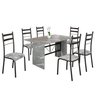 Conjunto Sala de Jantar Mesa Retangular 140x75cm Tampo Granito Topázio 6 Cadeiras Marselha - 2