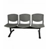 Cadeira em Longarina 3 Lugares Polipropileno Atenas Cinza - 1