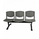 Ver imagem 1 de Cadeira em Longarina 3 Lugares Polipropileno Atenas Cinza