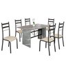 Conjunto Sala de Jantar Mesa Retangular 140x75cm Tampo Granito Topázio 6 Cadeiras Marselha - 2