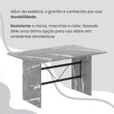 Ver mais imagens de Conjunto Sala de Jantar Mesa Retangular 140x75cm Tampo Granito Topázio 6 Cadeiras Marselha Preto/Creme/Fosco